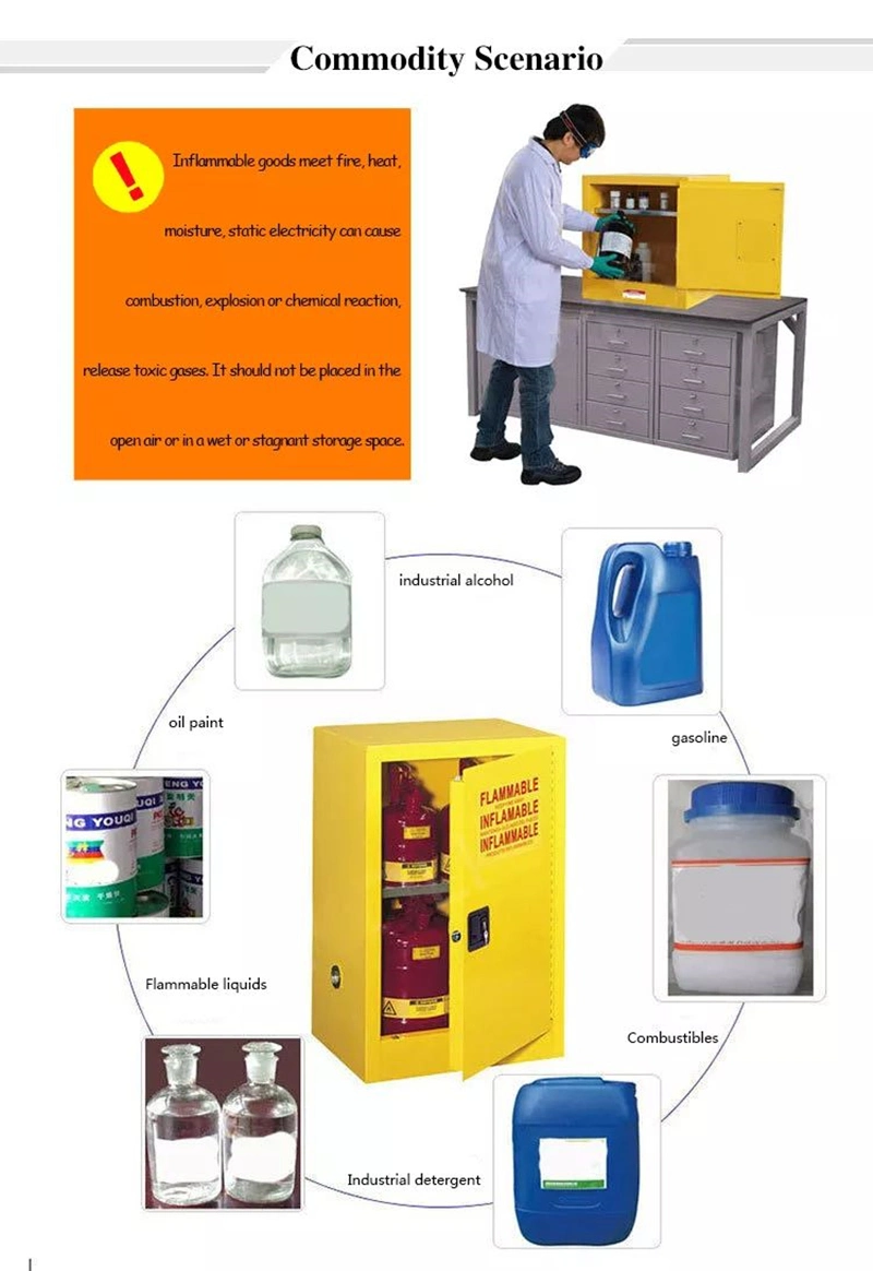 CE Certified Chemical Resistant Flammable Safety Cabinet Fire-Proof Storage Cabinet for Laboratory